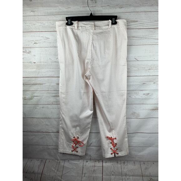 Rose Rose style 205-9176 Ladies sz 10 cropped polka dot pants‎ with lace ankles - Picture 2 of 7